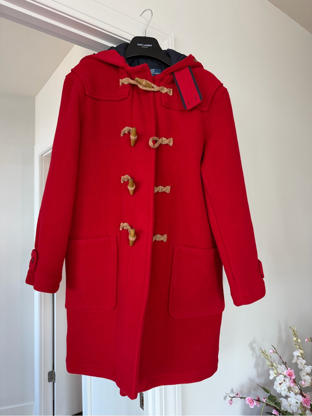 Polo Ralph Lauren Red Wool Toggle Duffle Coat
